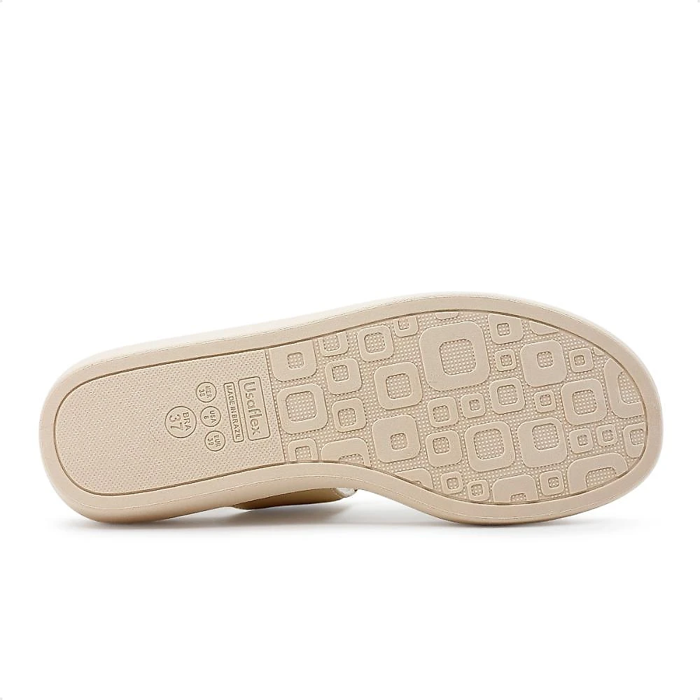 Sandália Usaflex Plataforma Multimateriais Feminina Creme / Bege - 34