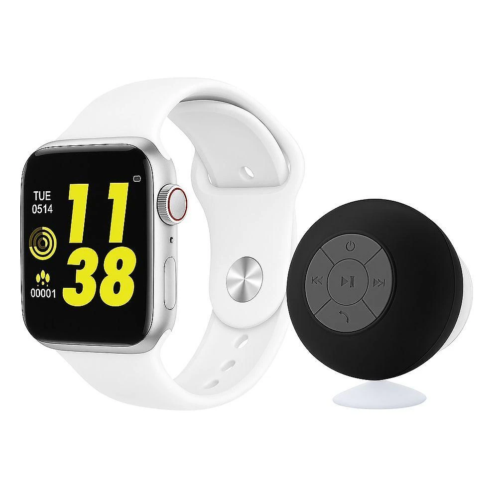 Relógio Smartwatch W34 Tela Hd 1,54 Branco + Caixa De Som Bluetooth