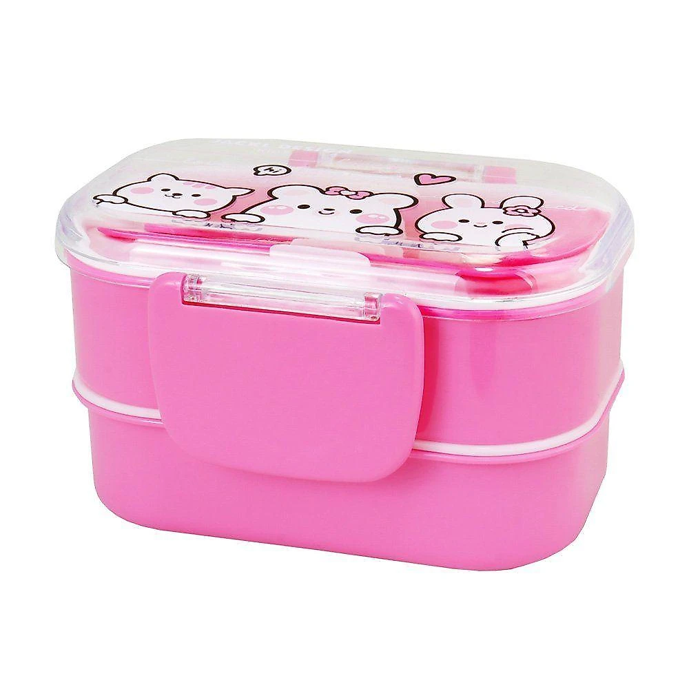 Pote Para Lanche De 2 Andares Amiguinhos 400 Ml - Jacki Design Gata Pink