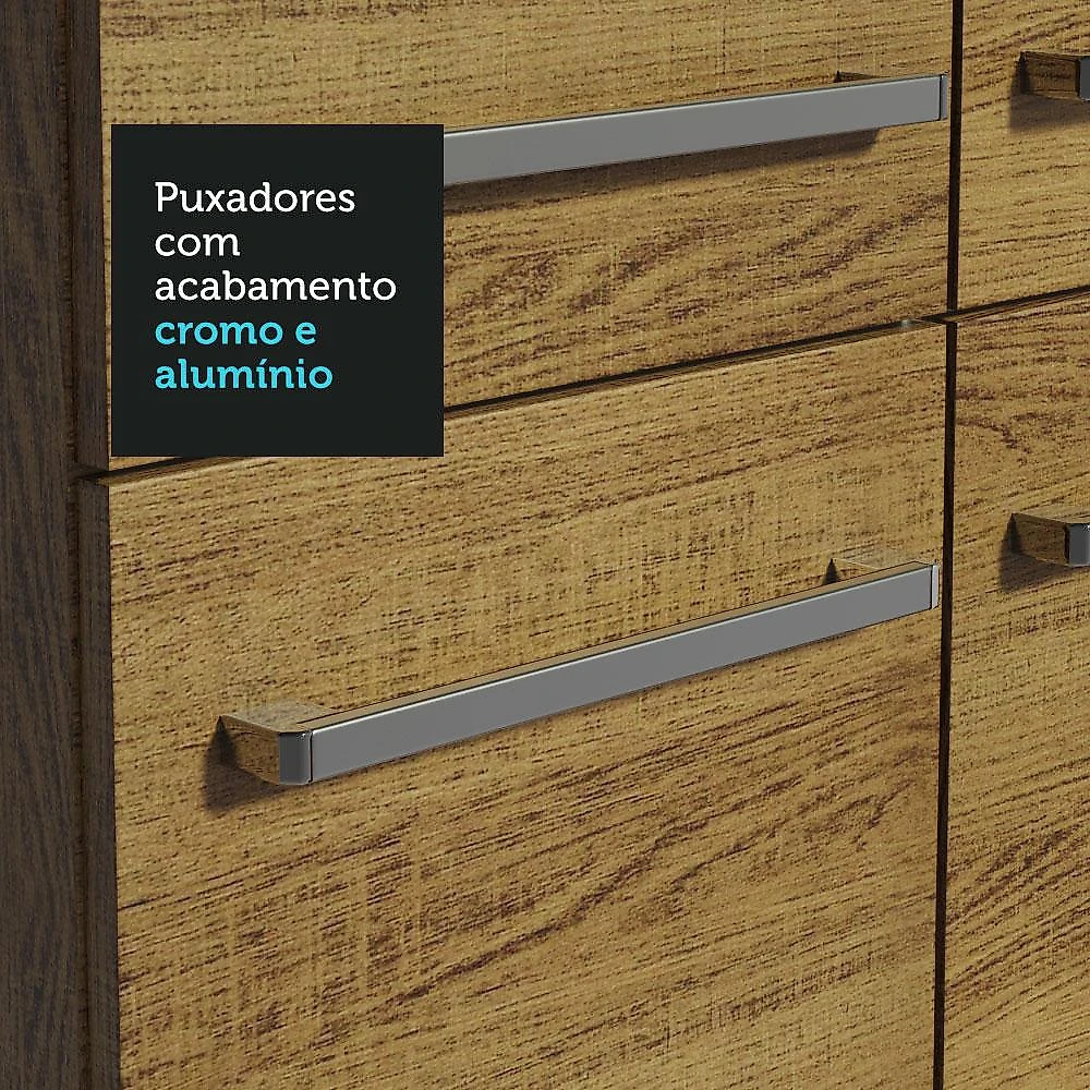 Armário de Cozinha Completa 293cm Emilly Madesa 10 Rustic