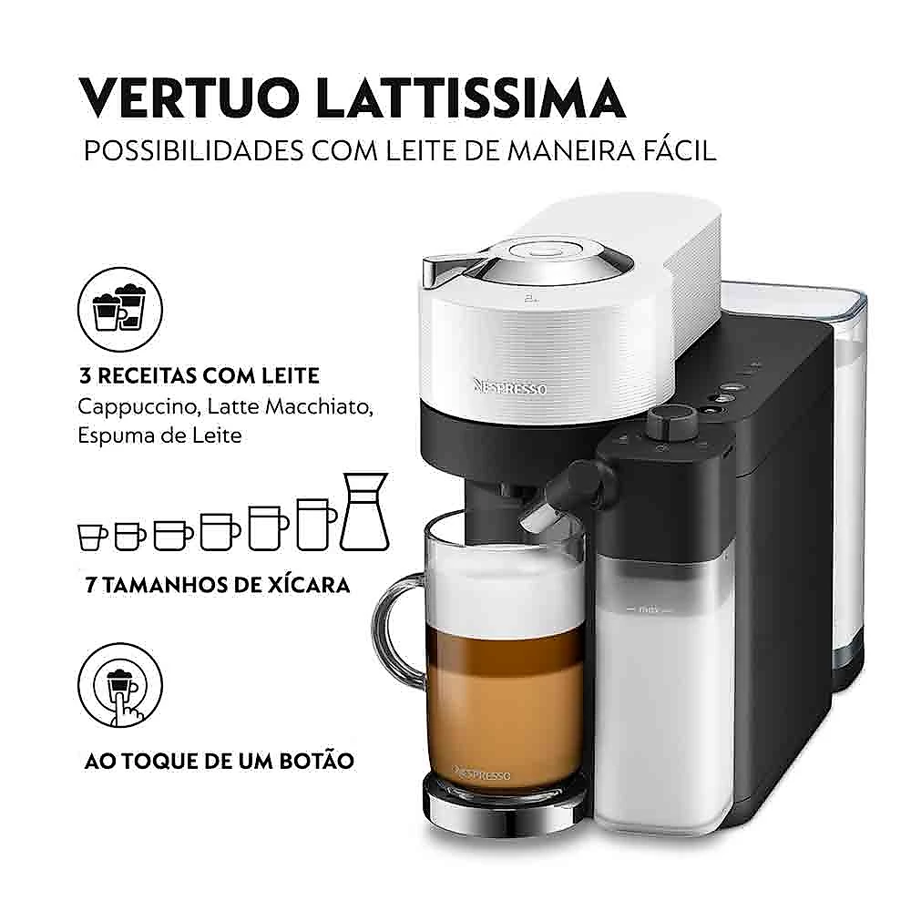 Cafeteira Nespresso Vertuo Lattissima Branca - GDV5BR 110