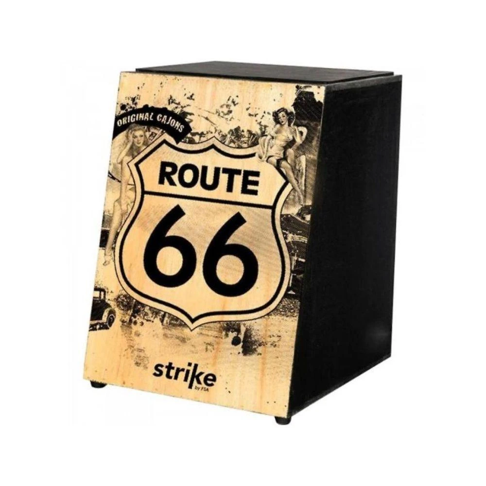Cajon Acústico Sk4010 Route 66 com Som Característico e Esteira de 12 Fios Fsa