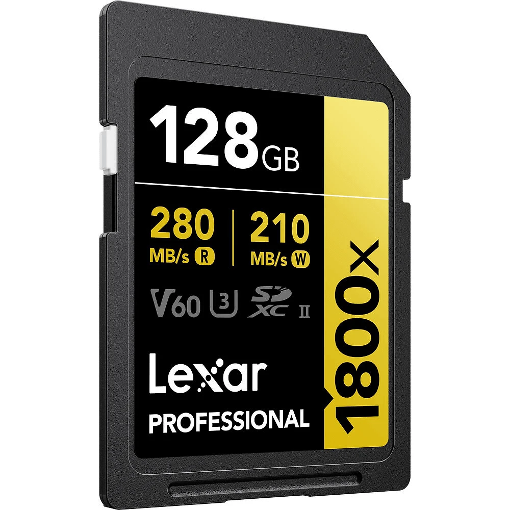 Cartão SDXC 128Gb Lexar Gold Professional 4K 1800x 280Mb/s UHS-II / V60 / U3