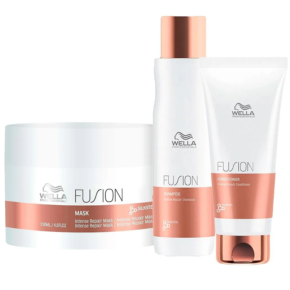 Wella professionals fusion kit – shampoo + condicionador + máscara