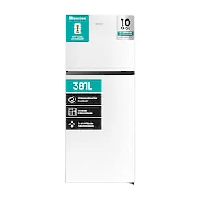 Geladeira Hisense Duplex Branca 381L Inverter Frost Free RT3N375