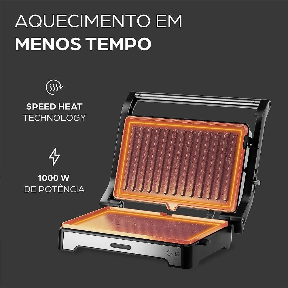 Sanduicheira Grill Wap 2 Em 1 Inox 180° Prosdócimo WS1000 220V