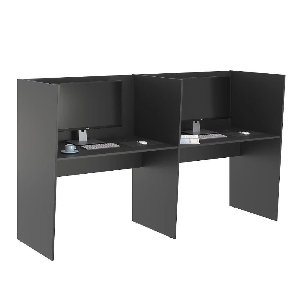 Call Center para 2 Lugares Guiche Grecia sem Porta sem Gavetas MDP BP Preto Onix Casah
