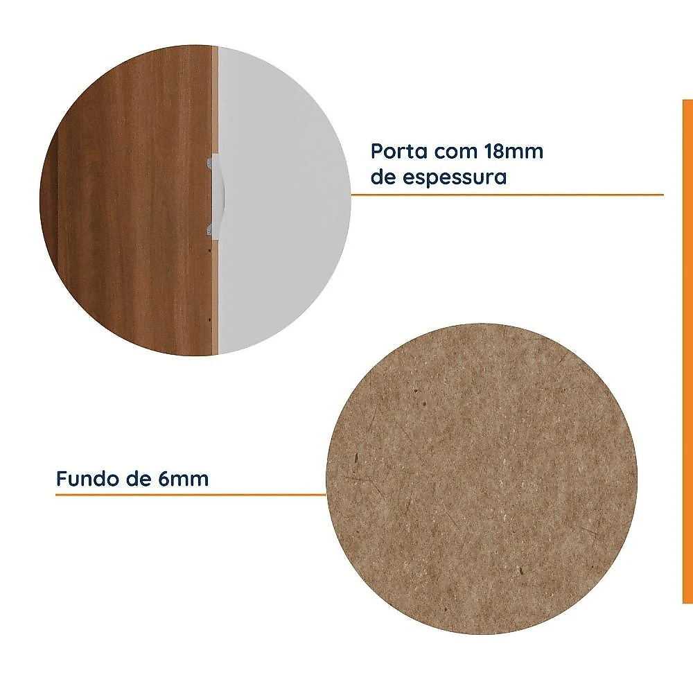 Guarda Roupa de Canto Closet com 6 Prateleiras e Portas de Espelho Hera CabeCasa MadeiraOriginals Guarda Roupa de Canto Closet com 6 Prateleiras e Portas de Espelho Modular Hera Cabecasa Madeiramade Branco Geada/Louro