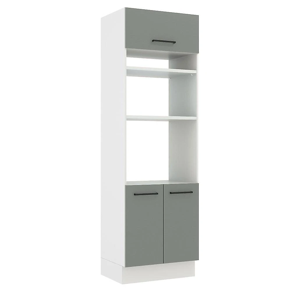 Torre quente armário de cozinha 70 cm 3 portas branco/cinza agata madesa