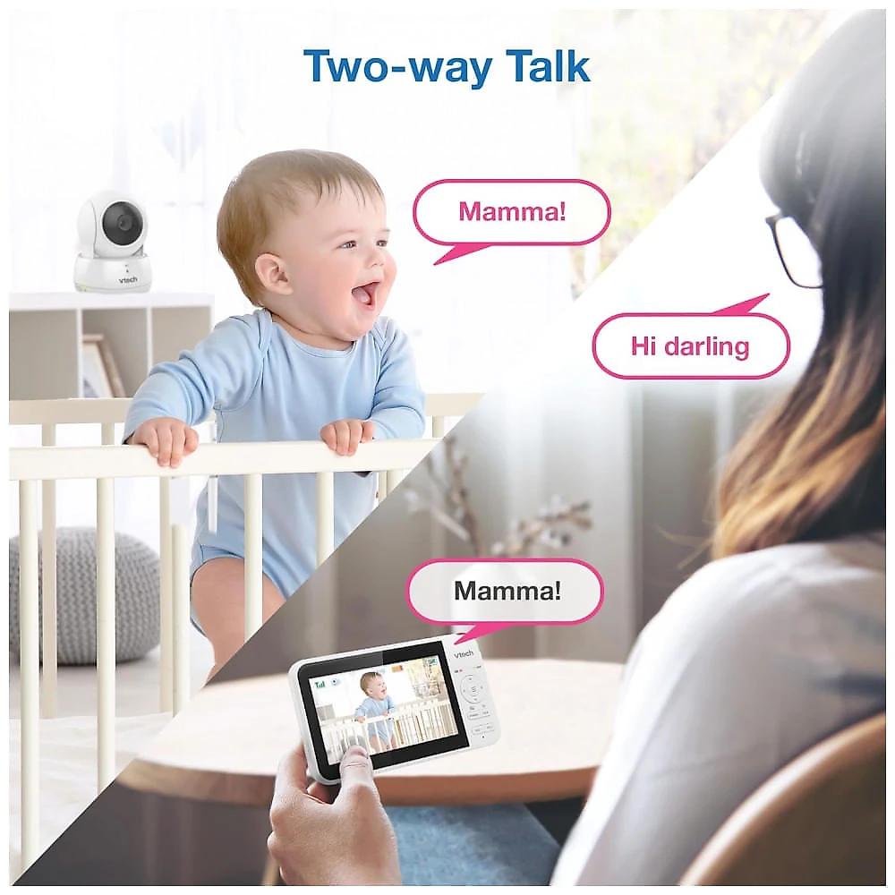 Babá Eletrônica para Bebês VTech com 3 Câmeras, Tela LCD de 12 cm