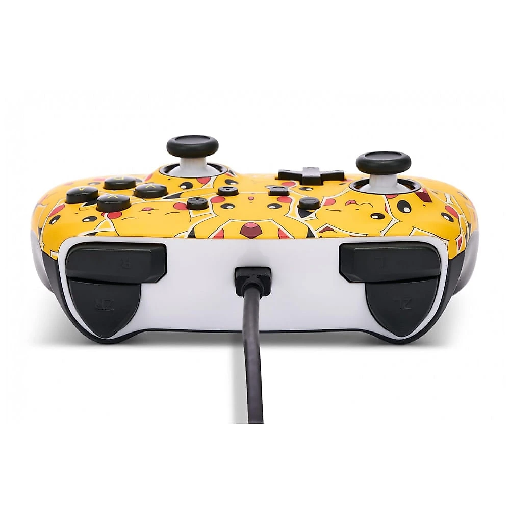 Controle com fio PowerA Enhanced para Nintendo Switch Pikachu Moods com entrada de áudio e botões avançados mapeáveis