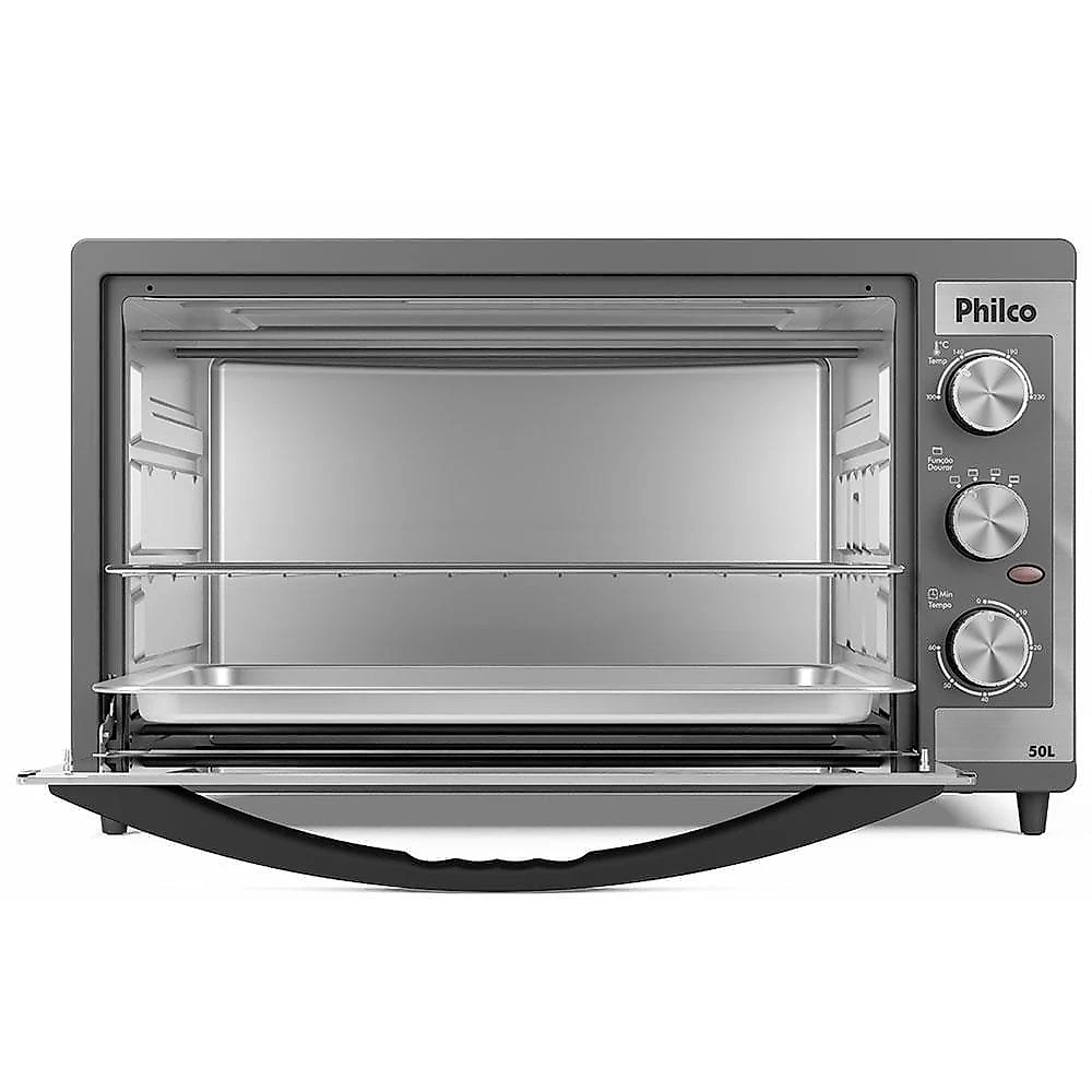 Forno elétrico philco pfe52p 50l timer de 60 minutos dupla resistência preto 110