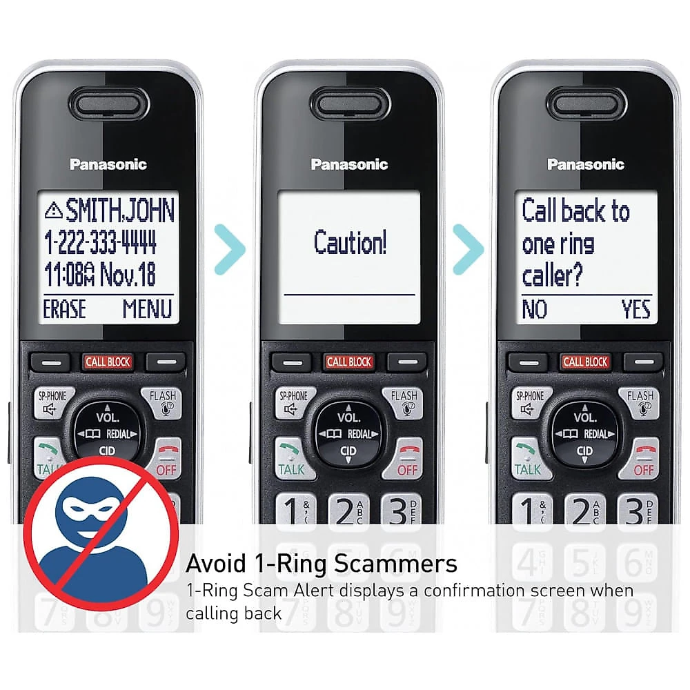 Telefone Sem Fio Panasonic KX-TGF975B Preto/Prata com 5 Handsets, Link2Cell Bluetooth, Bloqueio Avançado de Chamadas, Gravação Bidirecional