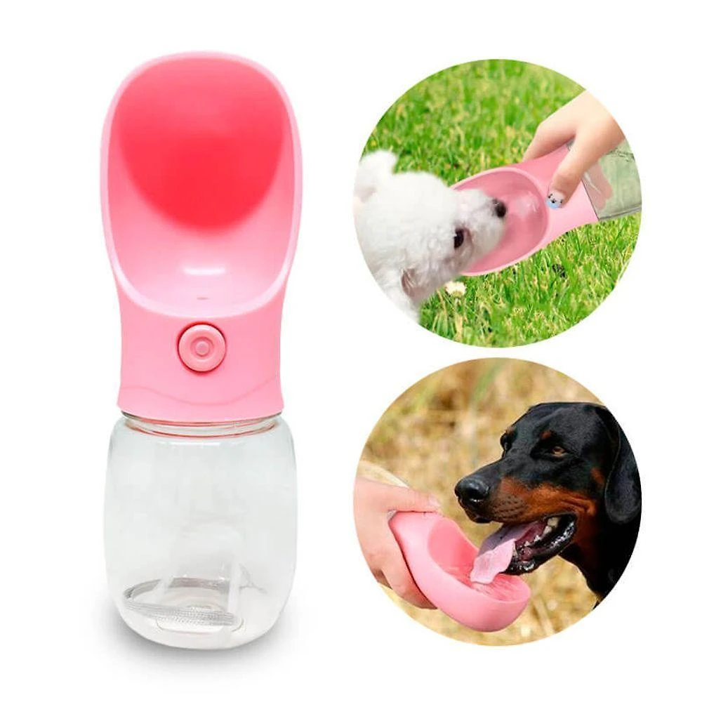 Garrafa Água Bebedouro Pet Portátil Tipo Squeeze com Dispenser 280ML 1 Unidade