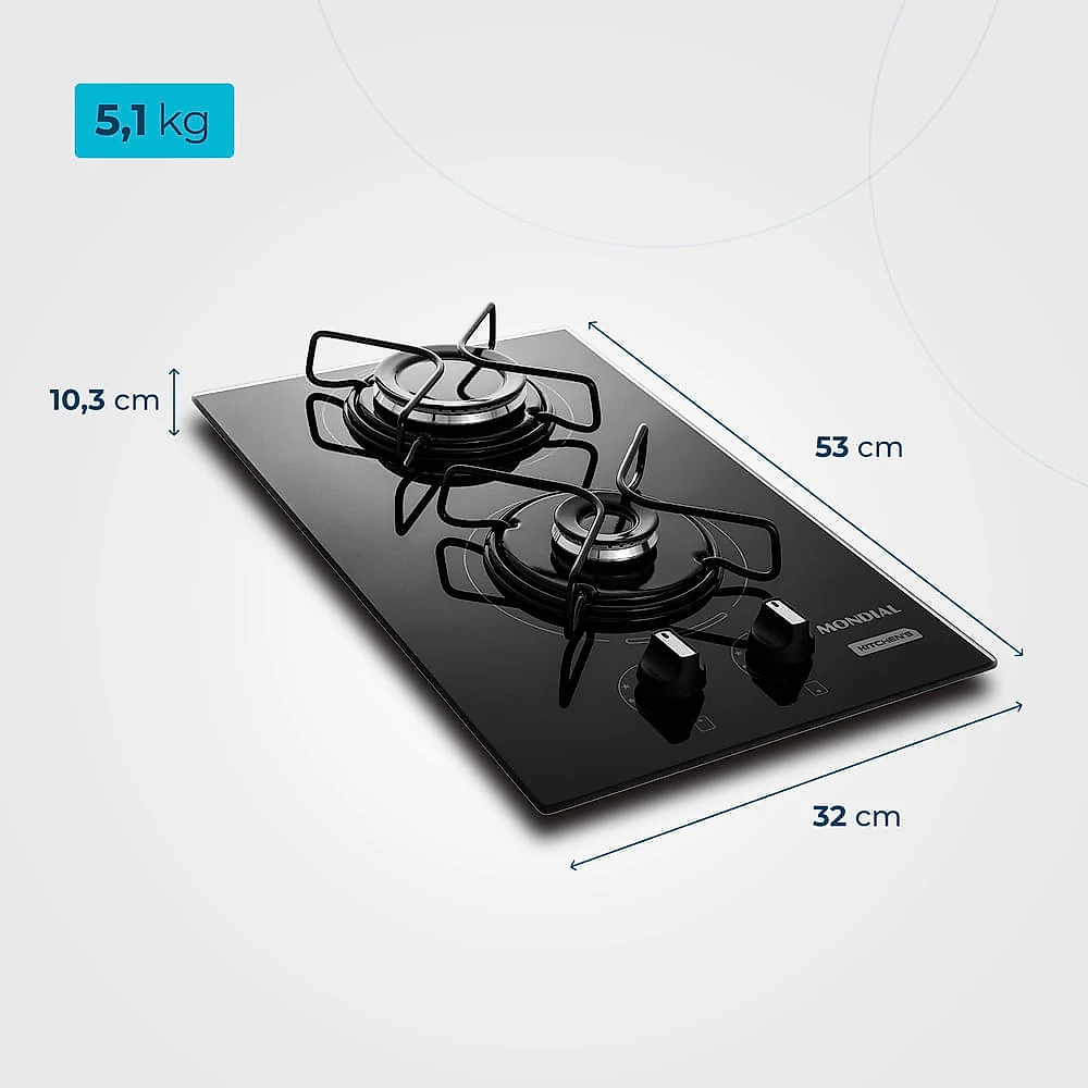 Cooktop a Gás 2 Bocas Mondial CTG-04 COOKTOP A G�S CTG-04 BIVOLT 2 BOCAS