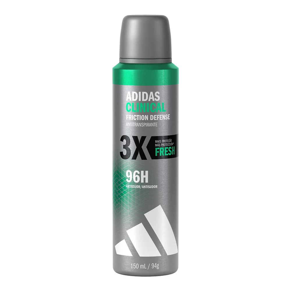 Desodorante Adidas Clinical Men Friction Defense Aerosol Fresh 96h Antissuor Antitranspirante 150ml