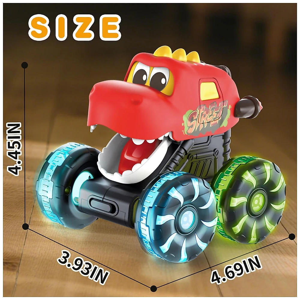 Conjunto de 3 Caminhões Monstros de Dinossauro com Rodas LED para Crianças Pequenas,OMAKCOO
