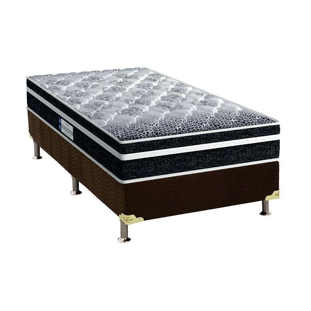 Cama Box Solteiro: Colchão Ortopédico Probel D33/Ep Anatômico Tech1500 Plus + Base Brown(88X188)