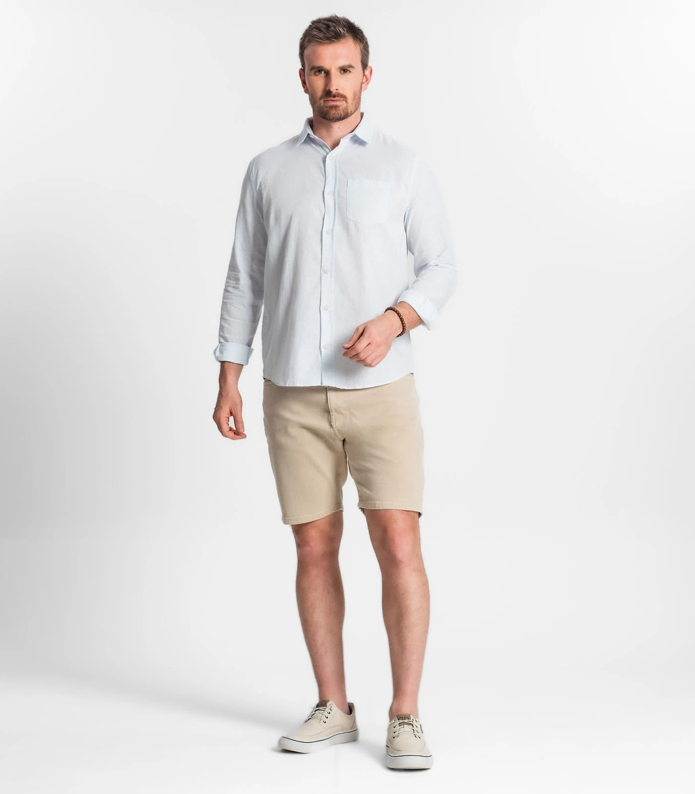 Miniatura Camisa Social Masculina Básica Com Bolso Select Azul G
