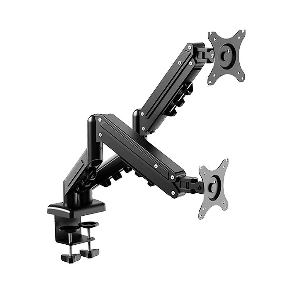 Suporte de Mesa Articulado para 2 Monitores de 17" a 32" FlexiSpot F5D, Ajustes com Pistão a Gás, VESA, Preto - F5DB