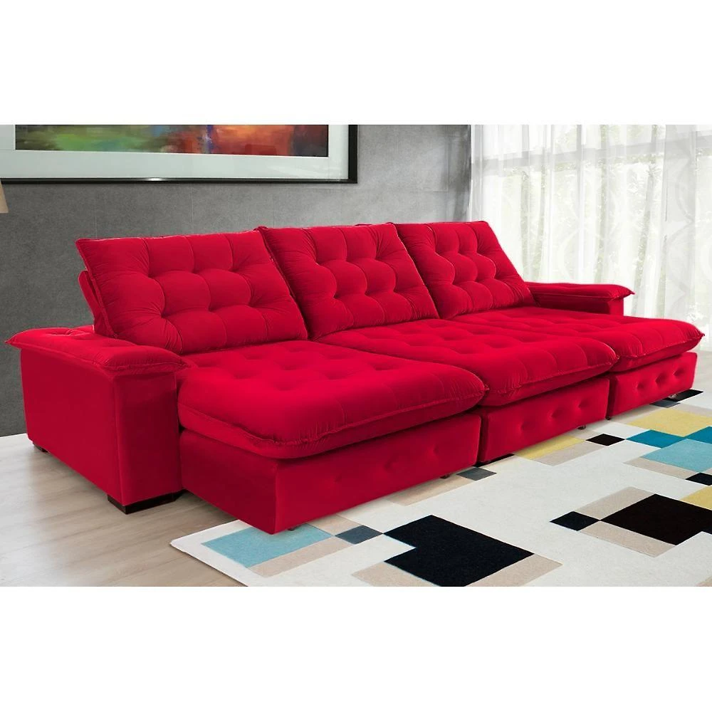Sofá Coliseu Super Pillow 3,70m vermelho