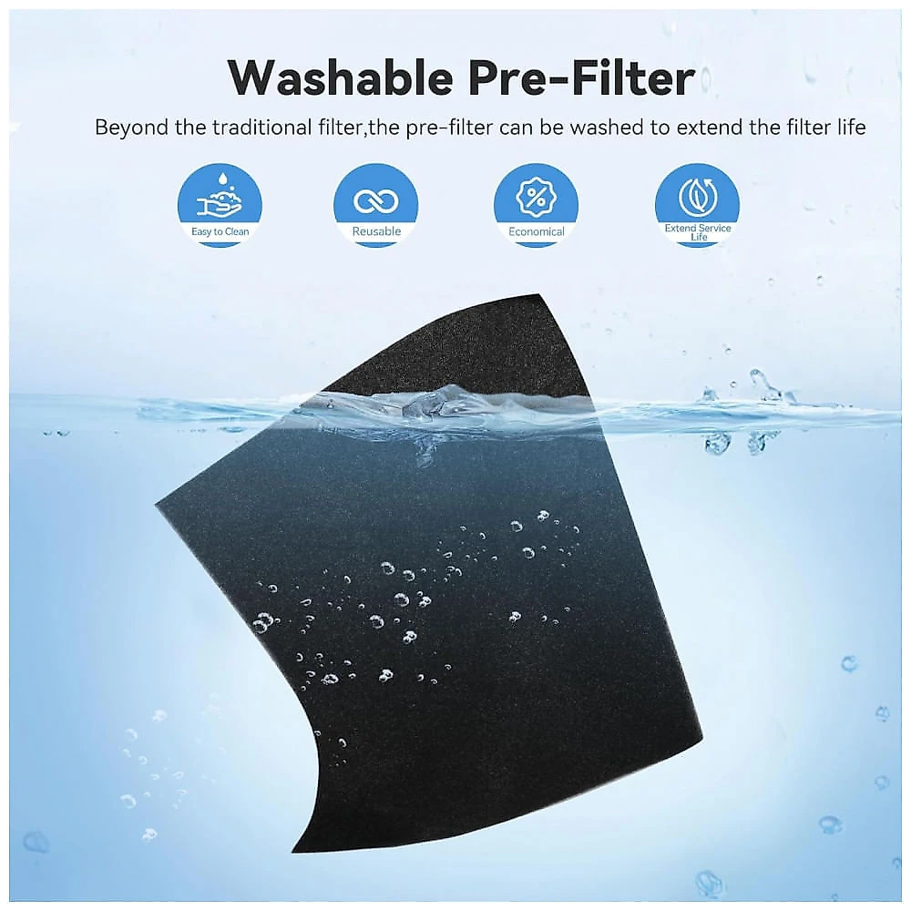 Purificador de Ar YARIKI para Casa com Animais de Estimação, Filtro HEPA H13 com Pré-Filtro Lavável, YARIKI