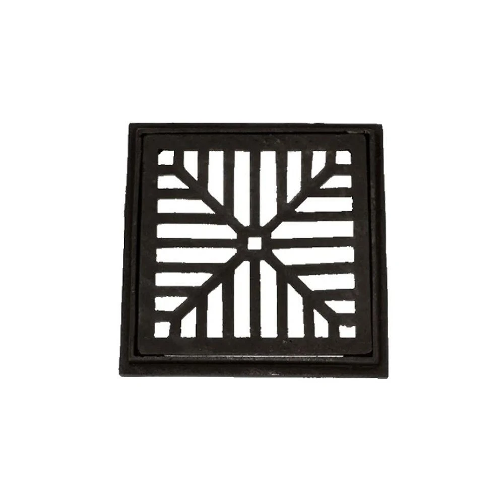Ralo com Caixilho Ferro Fundido Captação Esgoto 25x25cm Preto