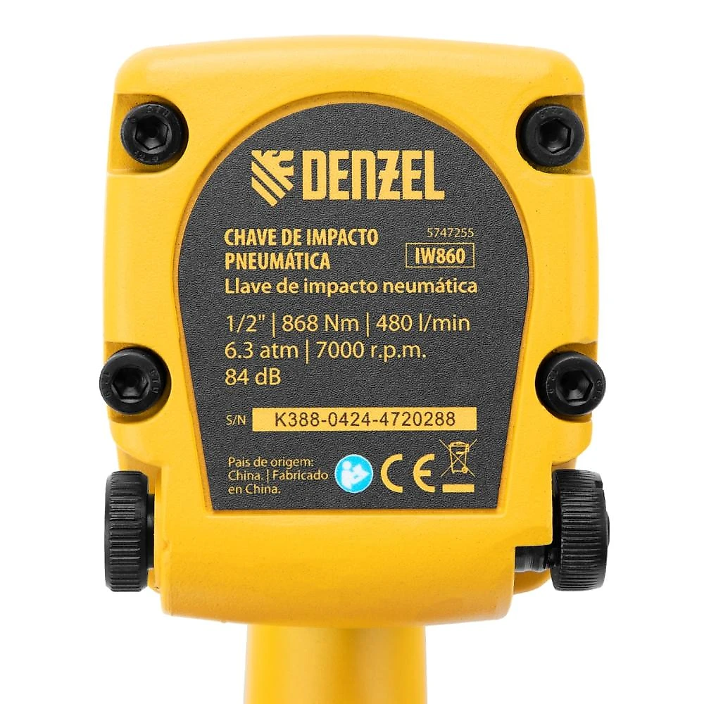 Chave de impacto pneumatica iw860 860nm 7000 rpm denzel