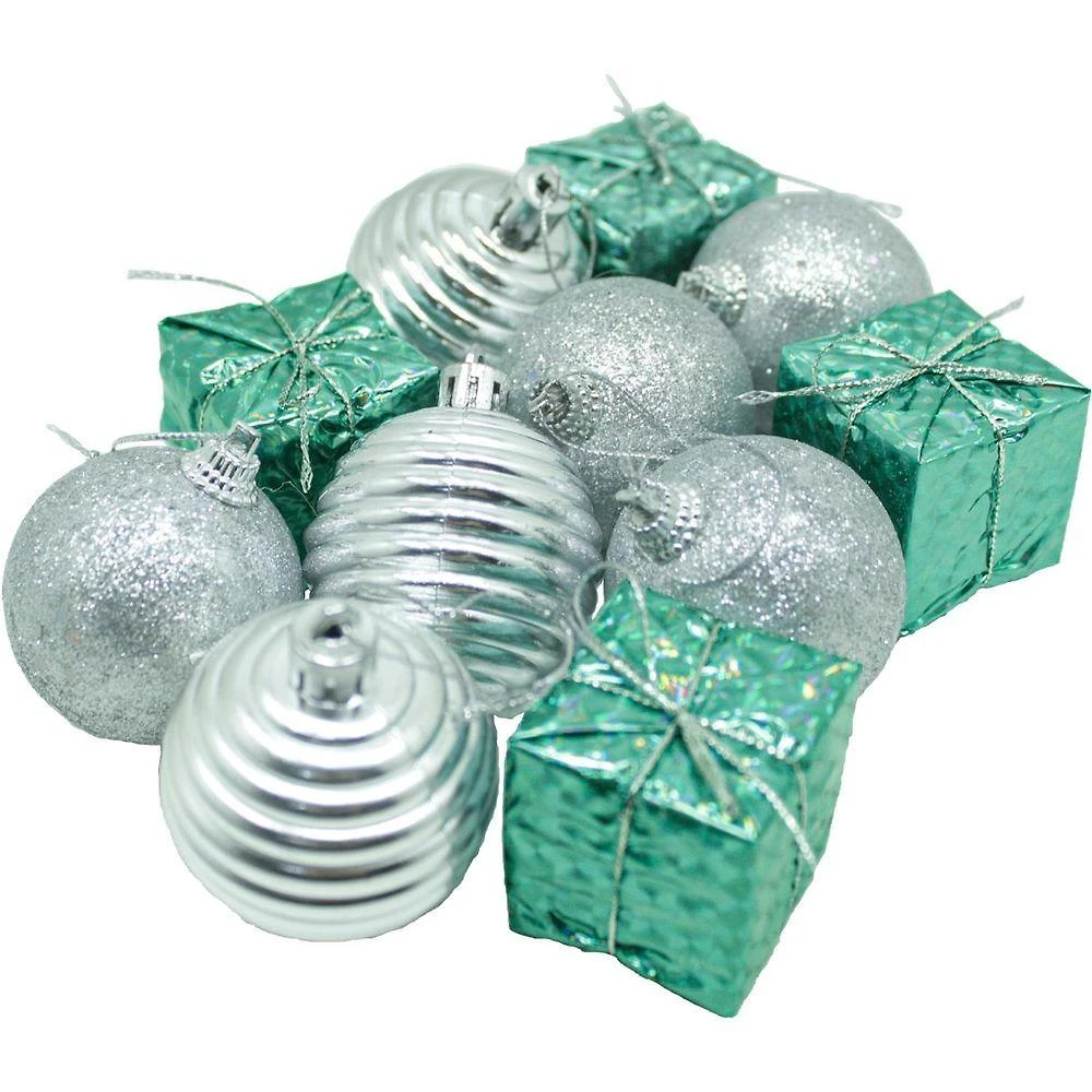 Kit 44 Peças Tubo Natalino Enfeite árvore Natal Verde 5cm