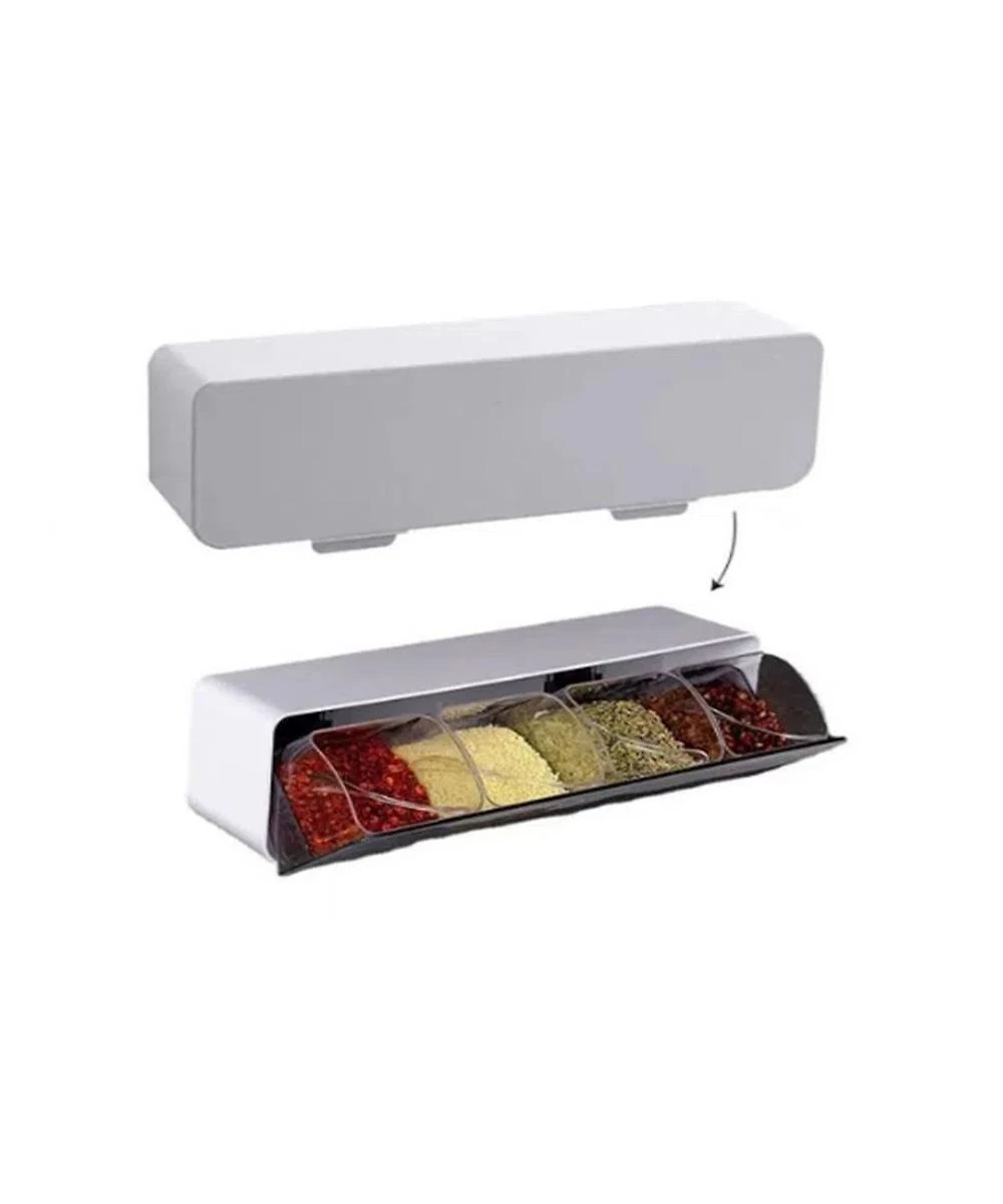 Porta Tempero Prana Cozinha Condimentos 4 Divisórias de Parede