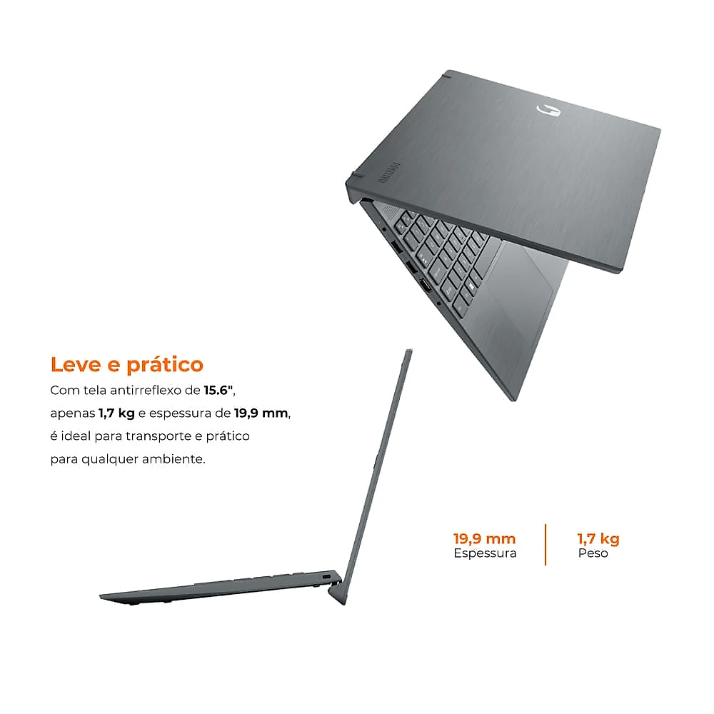 Notebook Positivo Vision C15 Intel® Celeron® Dual Core™ Linux 8GB 128GB eMMC 15” HD Lumina Bar - Cinza