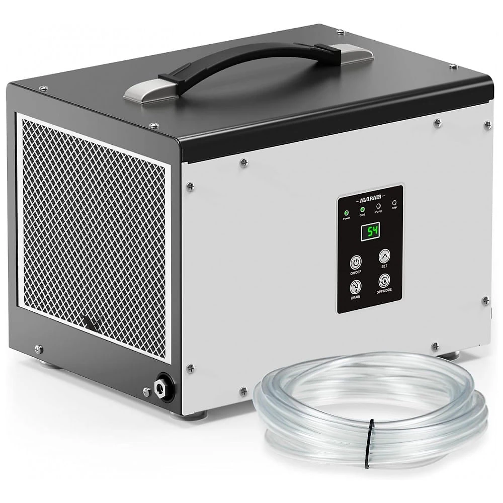 Desumidificador Industrial 70 Litros com Mangueira de Drenagem, Degelo Automático, ALORAIR, Branco