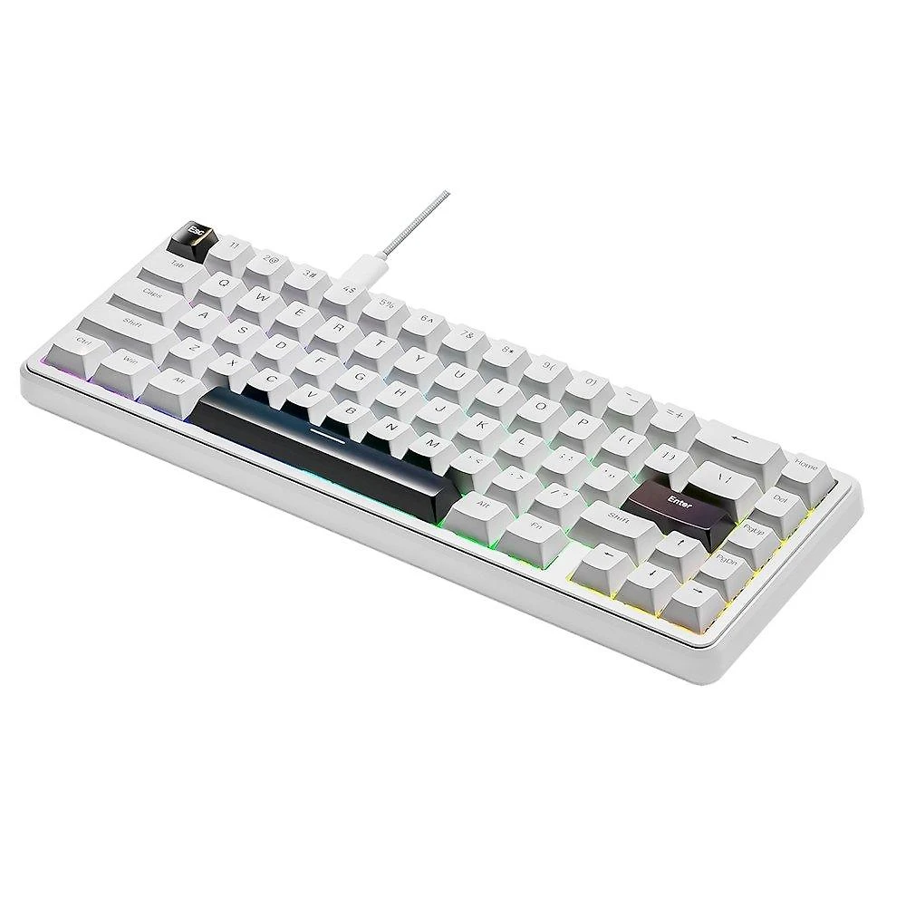 Miniatura Teclado Magnético Gamer Attack Shark X65 HE, Rapid Trigger, 8000Hz, 0.01ms, Simple White, Branco - AS-X65HE-SW
