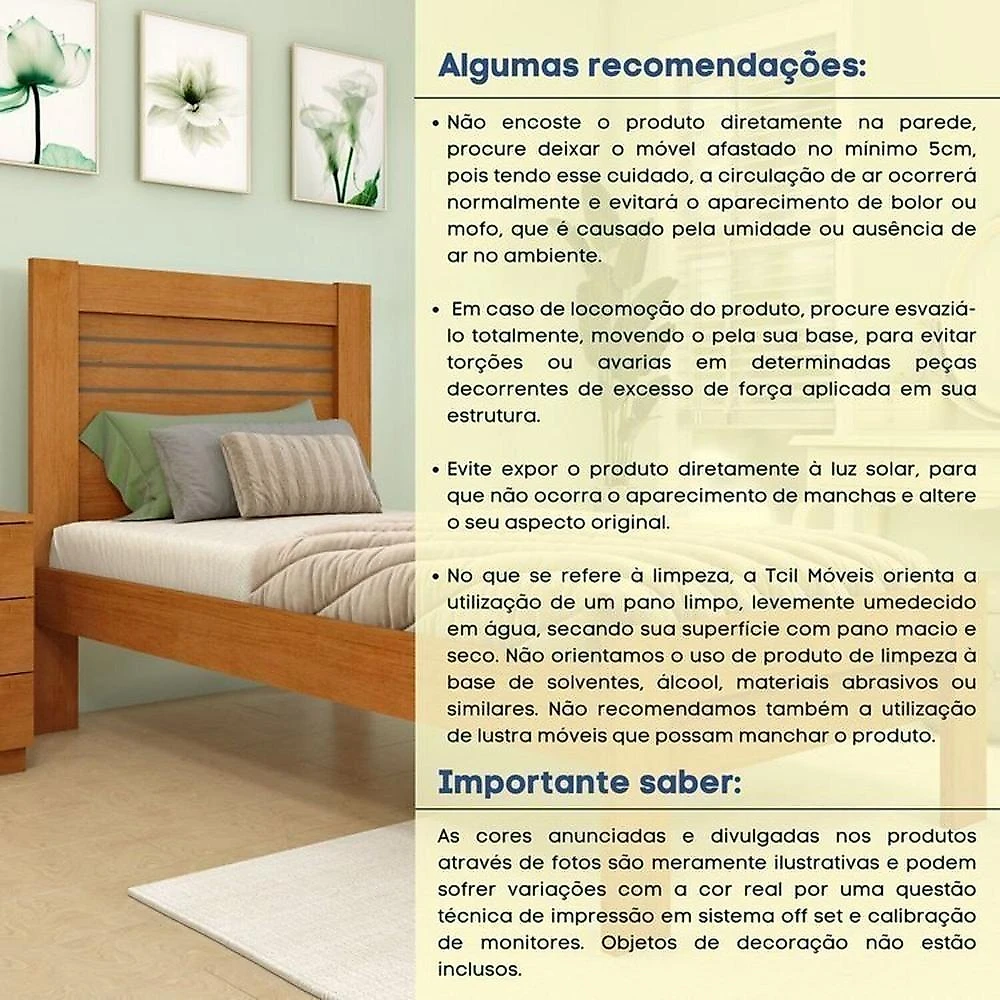 Conjunto Cama Solteiro Safira e 2 Mesas de Cabeceira Luna com Usb Espresso Moveis Cinamomo/Cinamomo