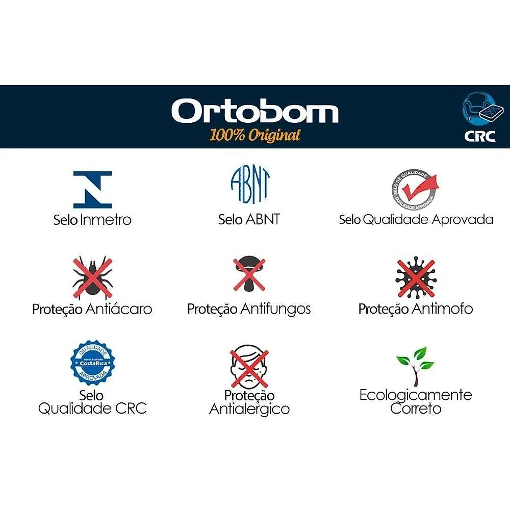 Cama Box Baú Solteiro: Colchão Molas Masterpocket Ensacadas Ortobom Ortobom Fort Airtech + Base Crc Suede Clean (88x188)