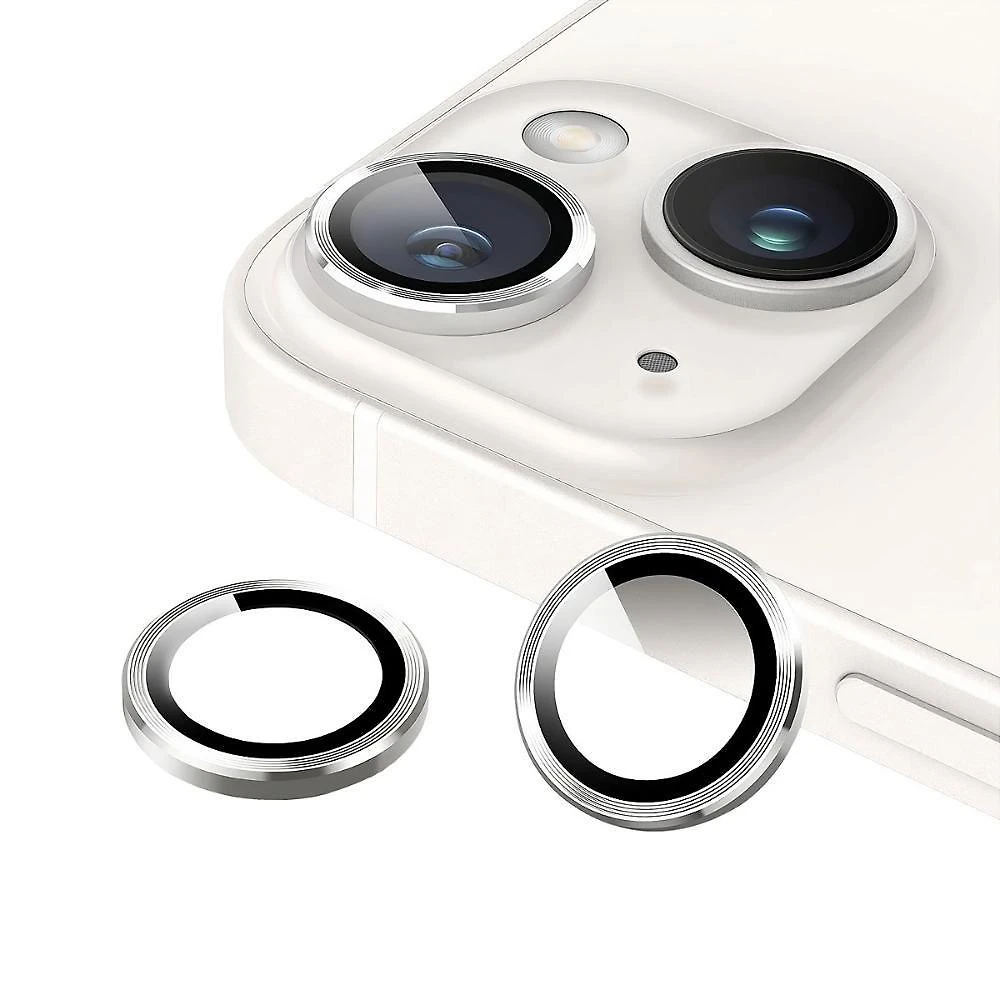 Protetor De Lente Para Iphone 15 Plus - One Armor - Frame Para Câmera - Prata - Gshield