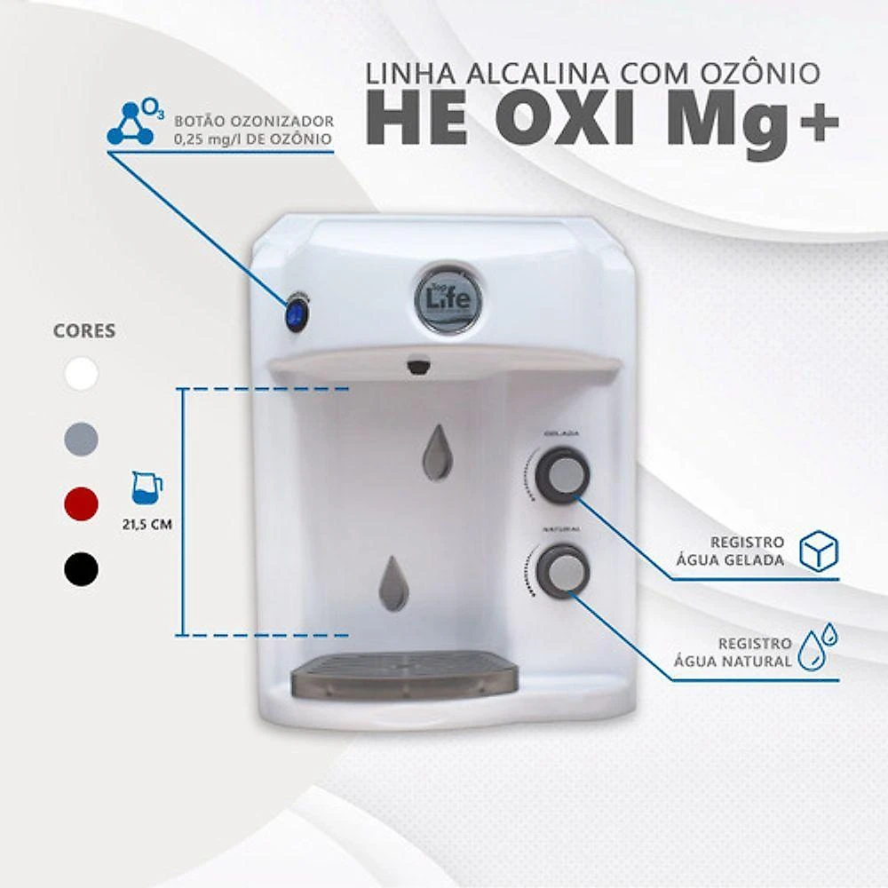 Bebedouro de Água Top Life Alcalino sem Refrigeração Vermelho 110V