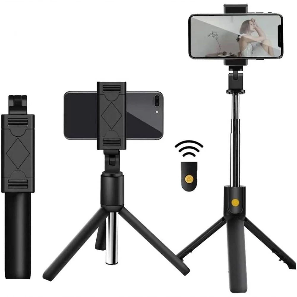 Bastão Pau De Selfie Com Controle Remoto Via Bluetooth K07