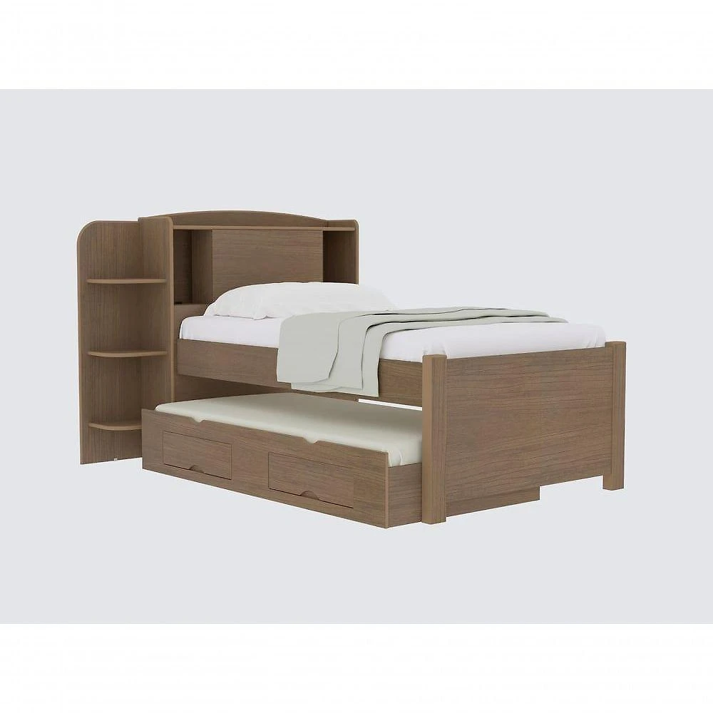 Cama Para Solteiro Milênio Com Box 2 Gavetas Plus - D Doro Castanho