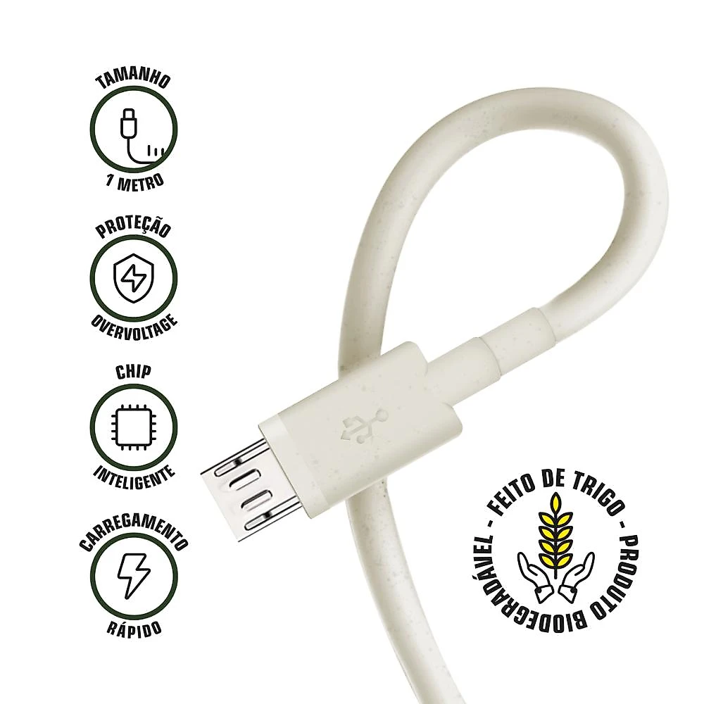 Carregador + Cabo Micro USB V8 - GreenEcoo - Gshield