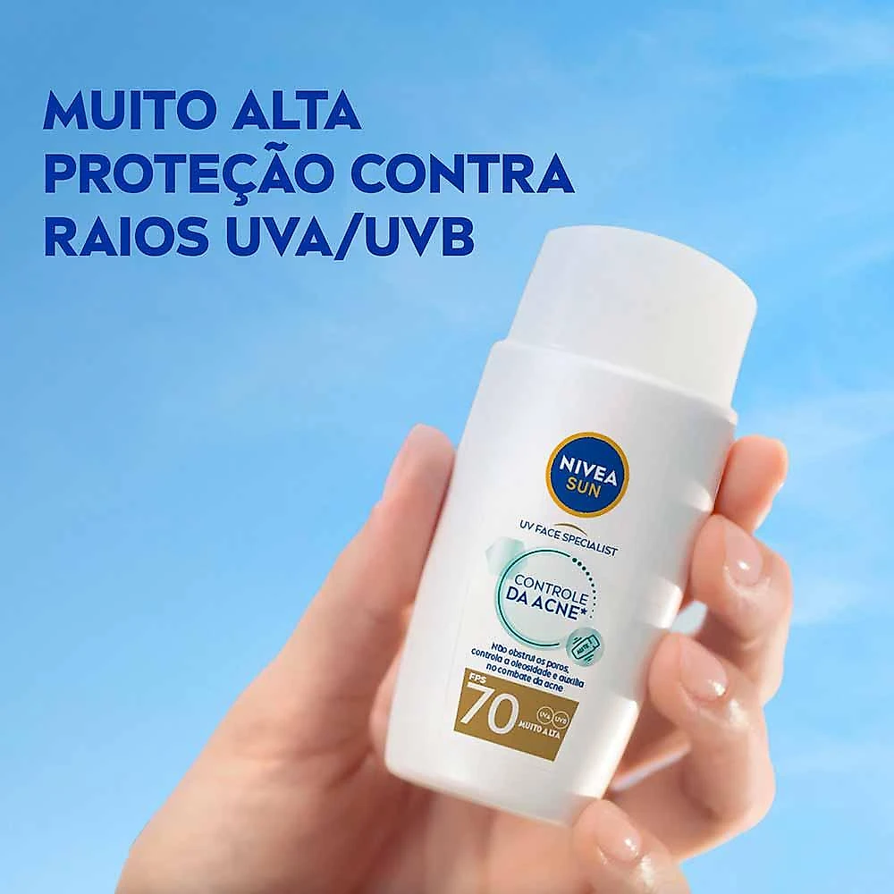Protetor solar facial nivea sun uv face specialist controle da acne fps70 40ml