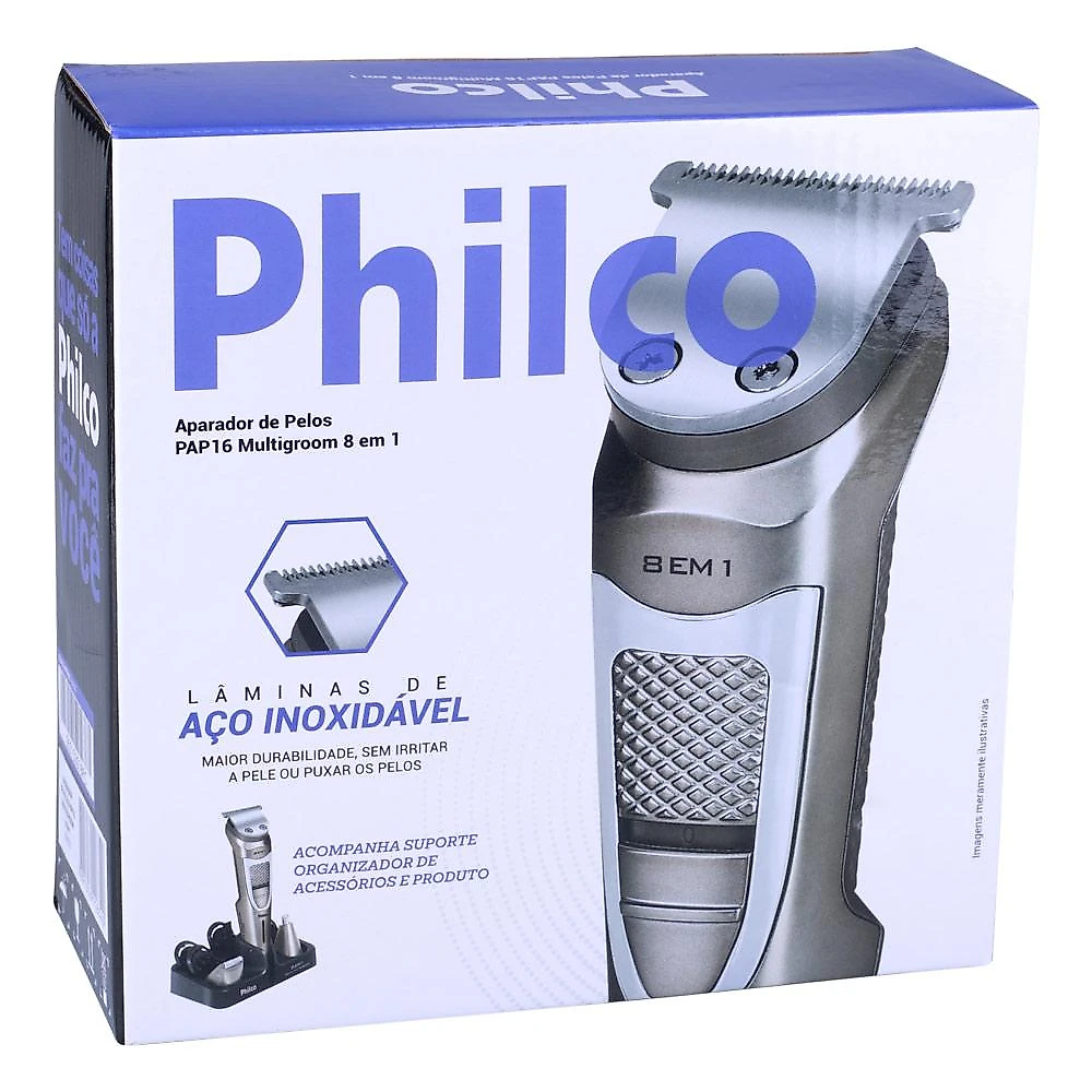Aparador de Pelos Multigroom 8 em 1 PAP16 Philco Preto Bivolt