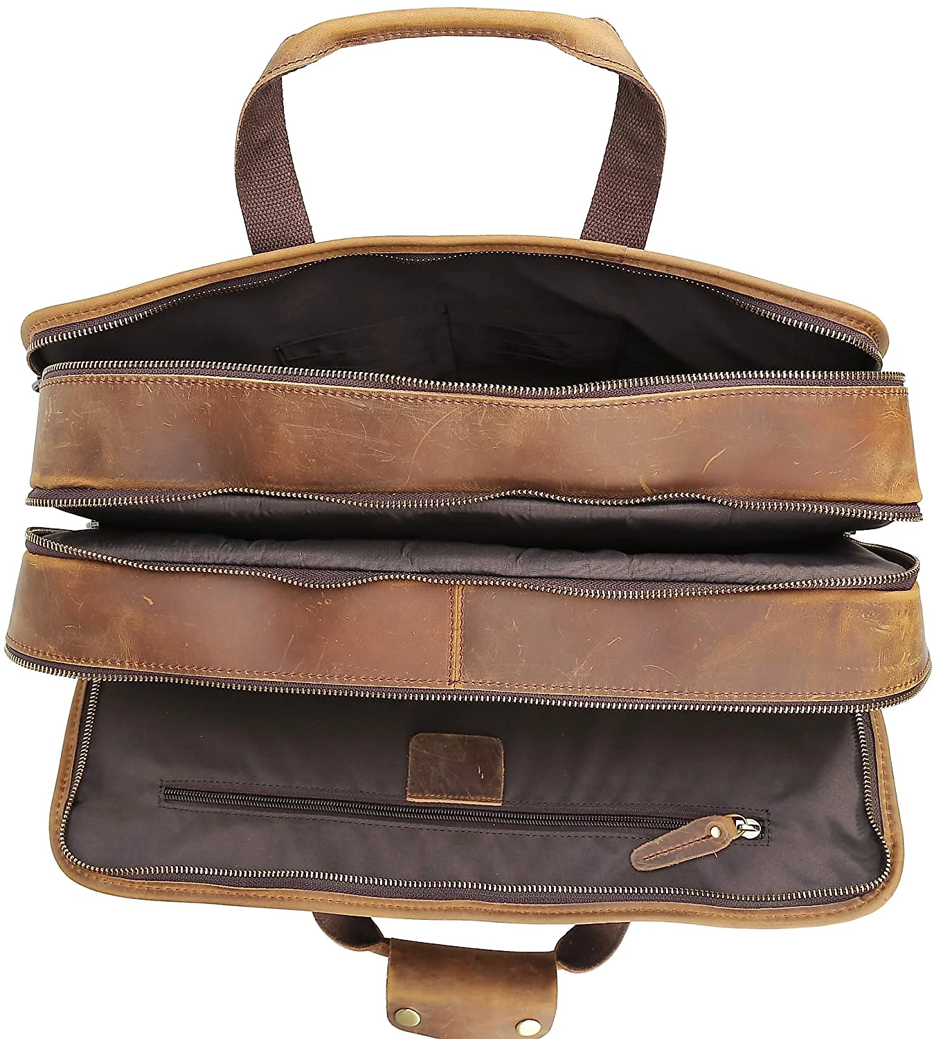 ORIGINAL POLARE 1405 BolsaMaleta de Couro Genuíno Masculina para Laptop 43 cm Marrom