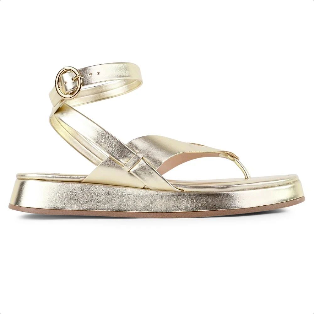 Miniatura Sandália Papete Via Uno Flatform Feminina Dourado - 34