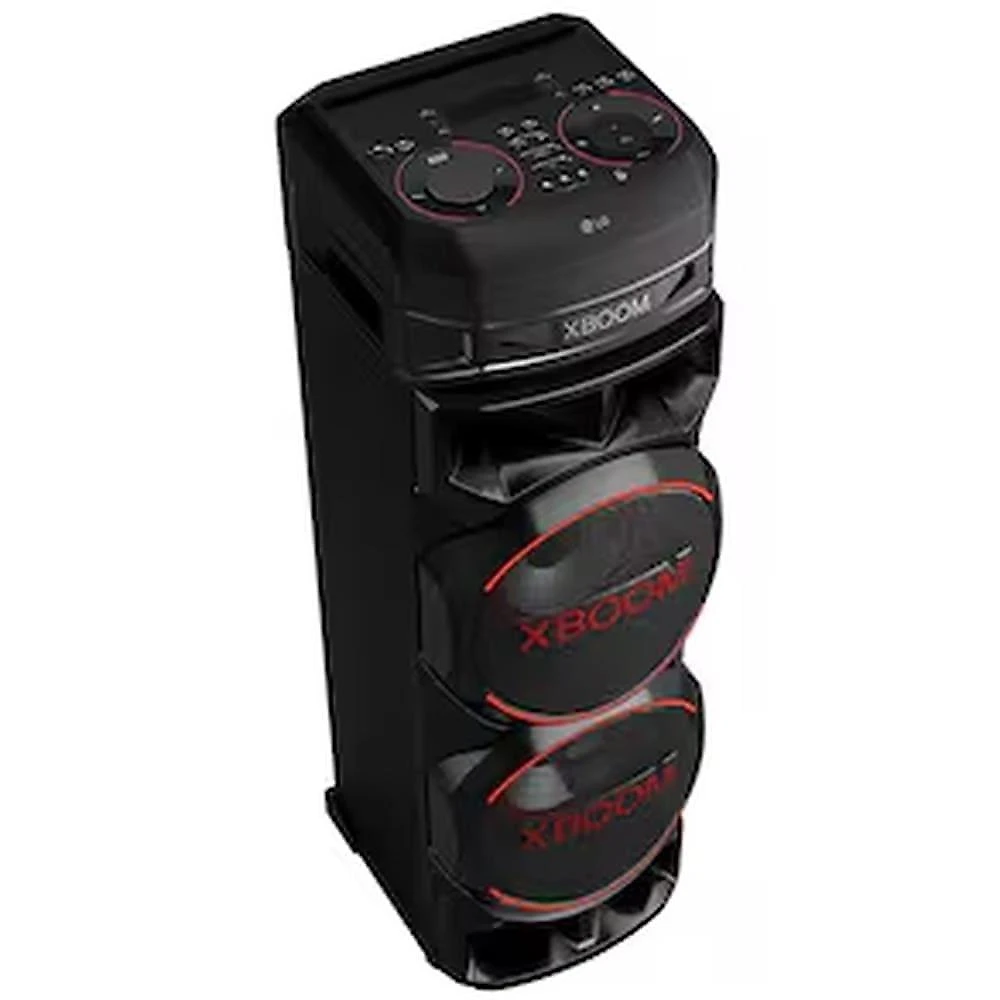 Torre de som lg xboom rnc9 com bluetooth, karaokê, entradas de microfone, guitarra e alto-falantes duplos