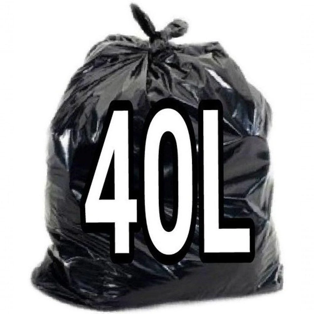 Saco para Lixo 40 Litros Parede Dupla 50x60cm Pacote com 100 Unidades Preto Higipack