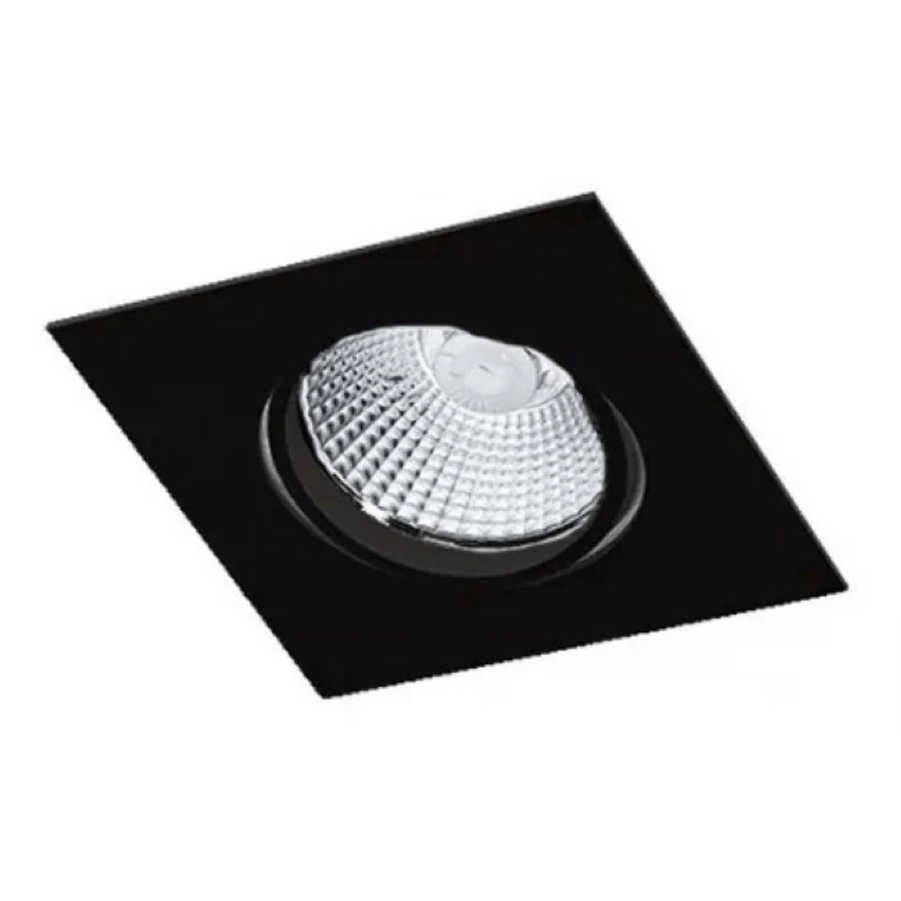 Spot Dicroica Embutir BL1084-1 Iluminacao Direcionada Quadrado Preto Fosco Bella Bivolt