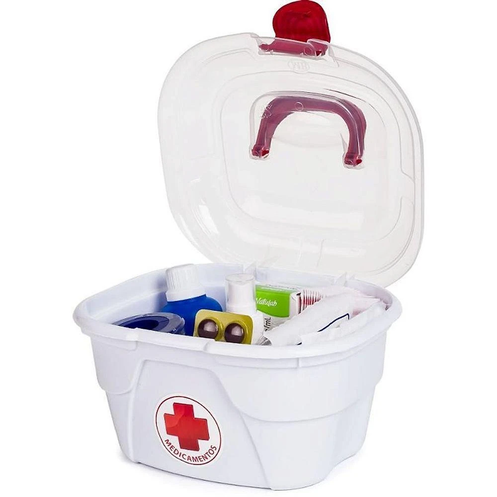 Organizador Maleta de Medicamentos Plástico 1,6L Transparente