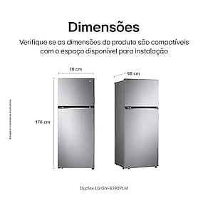 Geladeira LG Frost Free Duplex com Gaveta Fresh Zone e Multi Air Flow Inox Look - 395L 110V