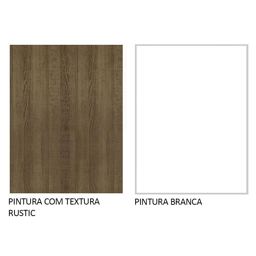 Kit com 2 Balcões Multiuso 4 Portas 3 Gavetas Agata Madesa Rustic/Branco